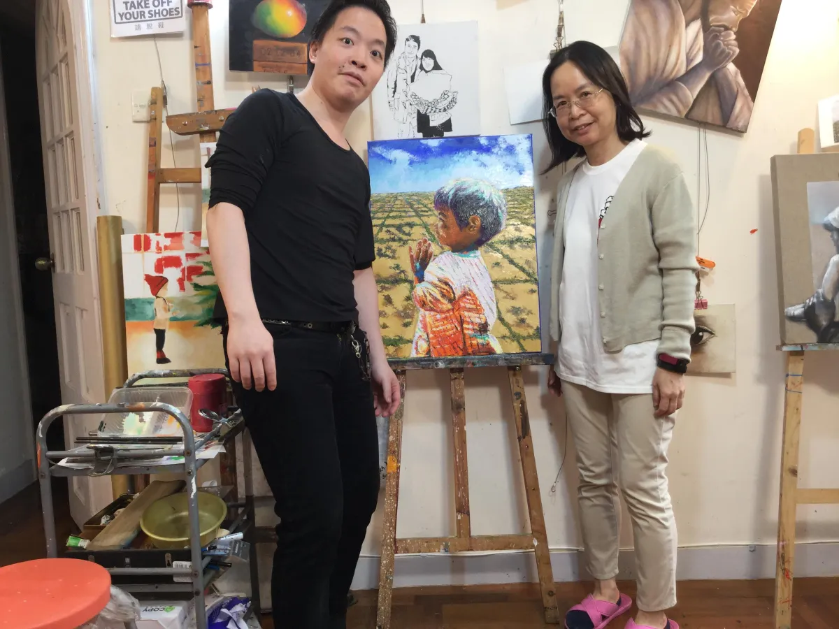 Magdalina and Michael Andrew Law art workshop