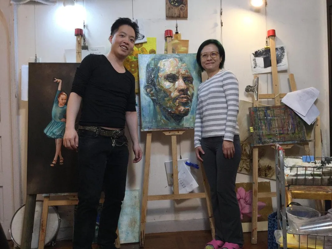 Pearl Sam at Nature Art Workshop and Michael ANdrew Law Cheukyui