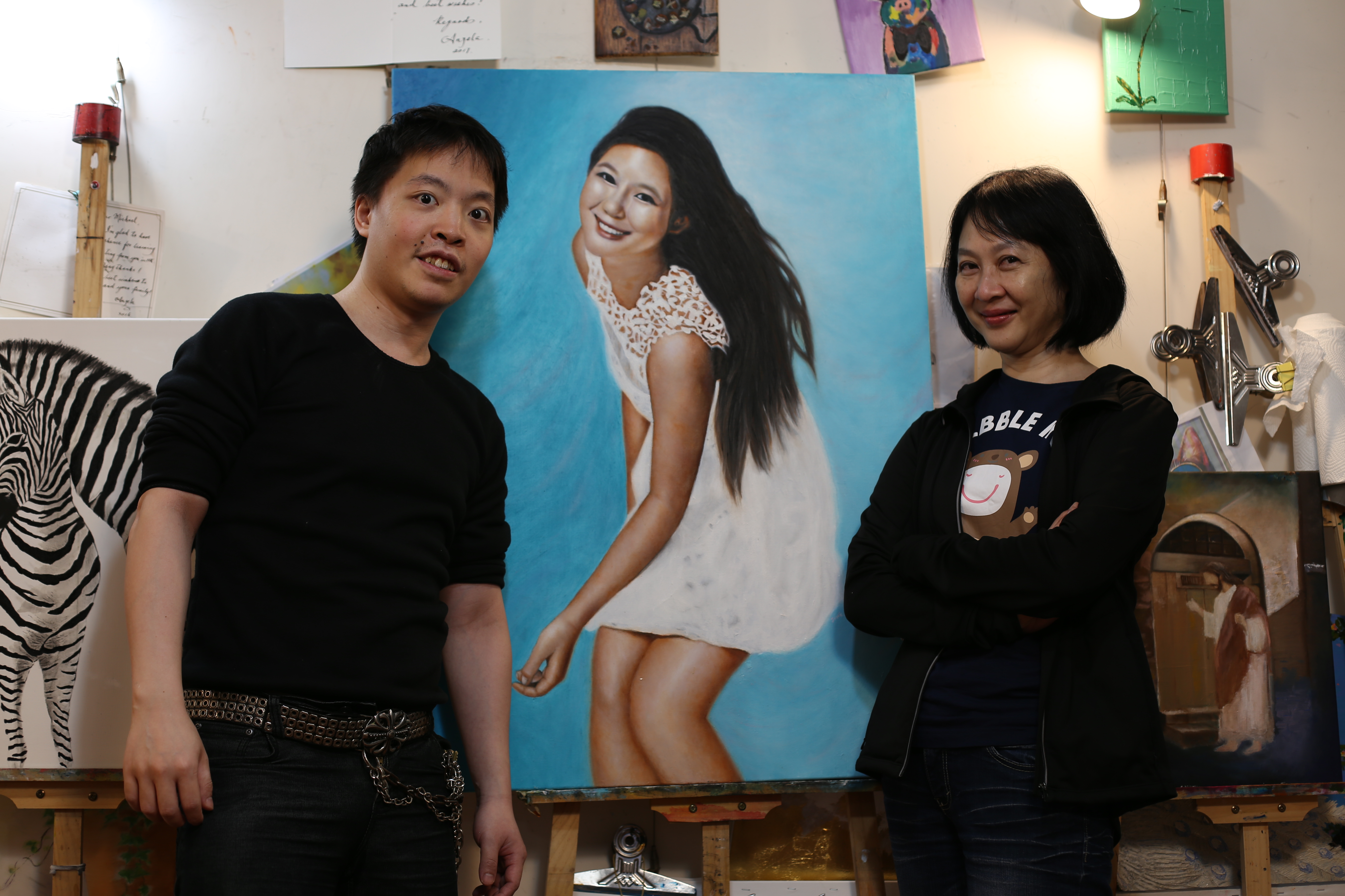 MCL General Manager June Wong at Michael Andrew Law painting class