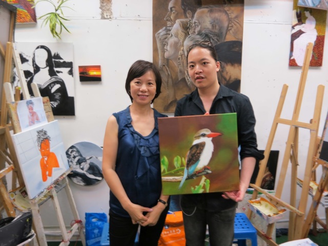 Grace 的原創油畫寫實作品 Grace also painted this wonderful bird painting in Michael Andrew Law's oil painting workshop.