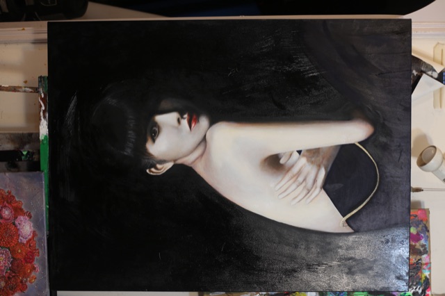 超寫實自畫像油畫作品 Self Portrait Oil Painting on canvas by Eagle Lo