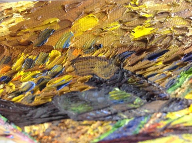 Bobo 臨摹Van Gogh 的厚塗油畫作品
