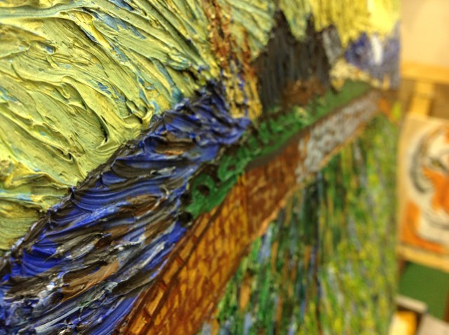 Bobo 臨摹Van Gogh 的厚塗油畫作品