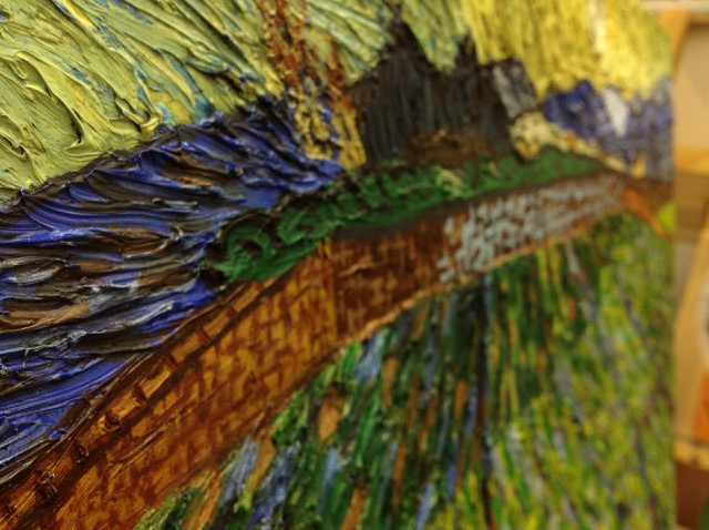 Bobo 臨摹Van Gogh 的厚塗油畫作品